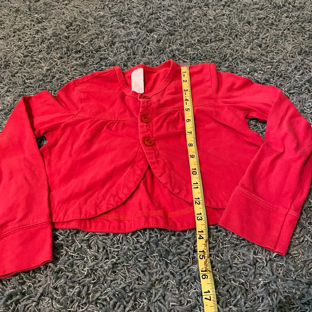 Girls Red Buttoned Down Cardigan Size 7/8 - Picture 4 of 6